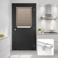 DEZ FURNISHINGS Cordless No Tools No Drill 1.5" Magnet Light Filtering Shades for Metal Doors, 28" W x 72" H, Latte by DEZFurnishings