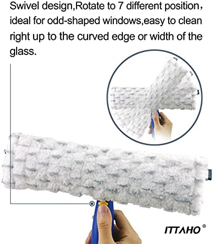 60" Window Squeegee Cleaner 2 in 1 Window Cleaning Tool Kit Window Washing Kit with Extension Pole for Shower Glass, Indoor/Outdoor High Window Cleaning-Two Pads - Image 4
