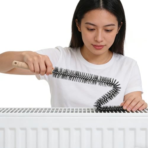 Flexible Radiator Cleaning Brush Time-Saving Multi-Purpose Tool with Wood Handle 4pcs Gap Duster for Deep Slot Cleaning for Baseboard and Heater Fins for Bedroom and Living Room - Image 6