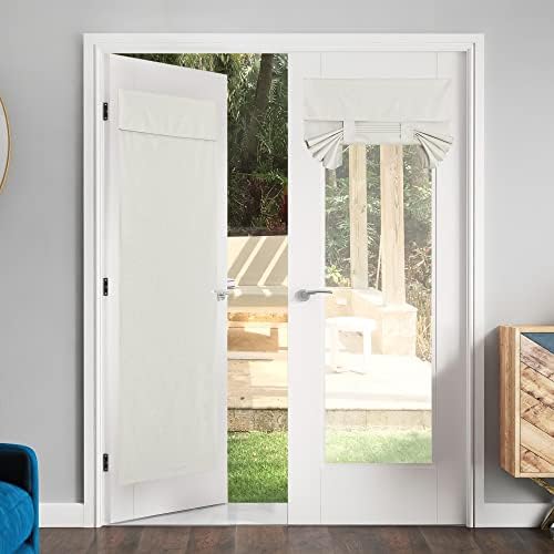 NICETOWN French Door Curtain for Doorway, 100% Blackout Linen Window Shade by NICETOWN
