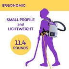 ProTeam GoFit 3 Commercial Backpack Vacuum with Xover Multi-Surface Two-Piece Wand Took Kit, 3 qt, Corded - Image 6