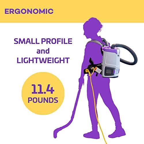 ProTeam GoFit 3 Commercial Backpack Vacuum with Xover Multi-Surface Two-Piece Wand Took Kit, 3 qt, Corded - Image 6