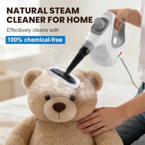 Handheld Steam Cleaner for Home, Pressurized Portable Steamer for Cleaning with 15 Accessories for Multi-Surface Cleaning, Floors, Tiles, Grout, Kitchen, Bathroom, Couch & Car(Gray Cap&Gray Handle) - Image 3