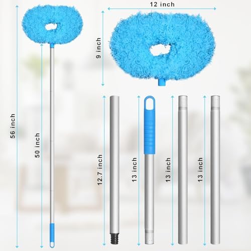 Eunice 2PCS Ceiling Fan Cleaner Duster with Extension Pole, Blue 4.2FT - Image 6
