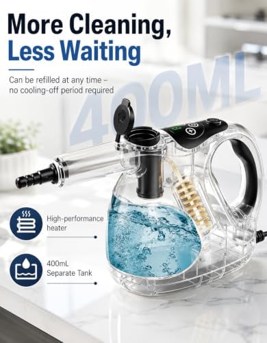Handheld Steam Cleaner for Home–3s Fast Heat, 400ML Tank, Lightweight - Image 3