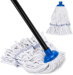 Mops for Indoor Floor Cleaning, Small Cotton String Mop with 51'' Handle by KeFanta