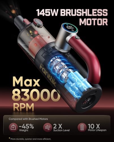 Fanttik Cruise V11 APEX Handheld Vacuum Cordless, 4-in-1 Vacuum Cleaner for Pet, AxLoop 180° Rotatable Handle, LED Touch Screen, 3 Suction Modes for Home Corners, Couches, Crevices - Image 4