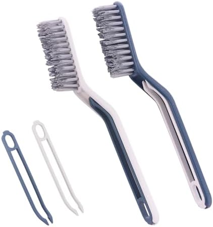 6pcs Crevice Cleaning Brush Multifunctional Hard Bristle Grout Cleaner Brush Crevice Cleaning Tools Bathroom Cleaning Brush with Clip,Kitchen Brush for Household, Kitchen, Window, Sink, Toilet, Grout - Image 3