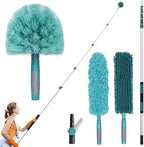 TelesPro 36 Foot High-Reach Duster Kit with 7-30FT Extendable Pole - High Ceiling Duster Cleaning Kit with Telescopic Pole,Cobweb Duster, Chenille Ceiling Fan Duster, Microfiber Feather Duster by TelesPro