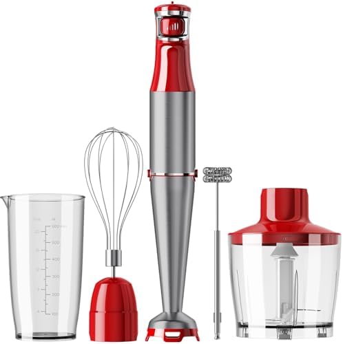 Turelar Immersion Blender Handheld Corded, 1100W 5 in 1 Hand Blender Set by Turelar