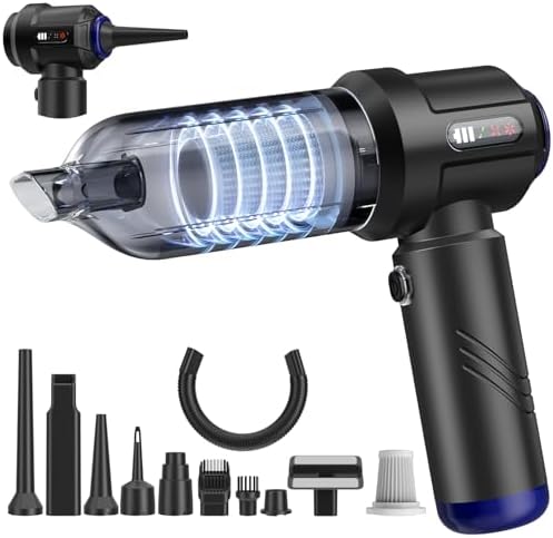 Car Vacuum Portable Cordless High Power Small Handheld Vacuum Cleaner 4-in-1 Compressed Air Duster & Air Blower & Pump Hand Held Mini Vacuum for Christmas Cars,Office,Home Cleaning by Unknown