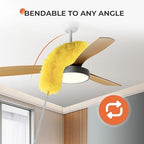 Microfiber Feather Duster, High Ceiling Fans with 30-100 Inch Pole, Yellow - Image 5