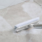 Grout Scrub Brush with 42" Long Handle Double-Sided Floor Scrub Brush V-Shape Grout Cleaner with Squeegee 180° Rotating for Tile Floors, Baseboards, Wall - Image 3