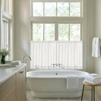 Off White Semi Sheer Linen Cafe Short Curtains 30 Inch Long 2 Panels - Image 7