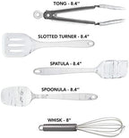 COOK WITH COLOR Silicone Cooking Utensils, Kitchen Utensil Set, Easy to Clean Silicone Kitchen Utensils, Cooking Utensils for Nonstick Cookware, Kitchen Gadgets Set, Mini, Marble White - Image 5