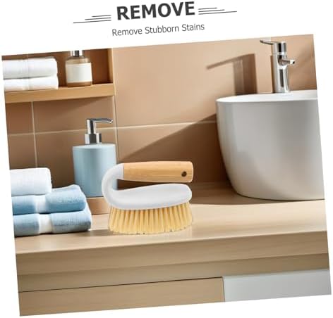 Heavy-Duty Grout Cleaning Brush with Ergonomic Wooden Handle Multi-Function Scrubbing Tool for Bathroom Kitchen Tiles Floors and Narrow Crevices Lightweight Household - Image 4