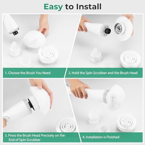 kHelfer Brush Head 4 Pack, 4 Pcs Replacement Brushes for KH8 Spin Scrubber - Image 5