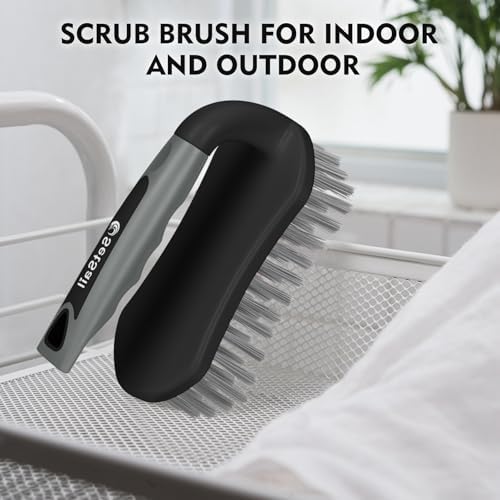 SetSail Scrub Brush, Stiff Bristle Cleaning Scrubber, 2 Pack(Black Grey) - Image 7