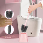 CALBEAU Pink Toilet Brush and Holder Set, 14 PCS Bathroom Cleaning Kit - Image 2
