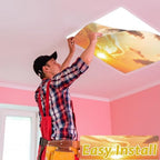 6 Pcs Fluorescent Light Covers with 60 Magnets Decorative for Classroom Ceiling Lights 4 x 2 Feet Magnetic Light Cover Filter Easy Install for Office Hospital Home Ceiling Supplies (Orange Sky) - Image 6