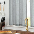 jinchan Lien Tier Curtains and Valances, 26x24, 3 Panels, Grey - Image 3