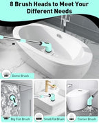 Electric Spin Scrubber, Shower Scrubber Cordless Scrub Brush, Green - Image 5