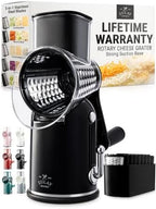 Rotary Cheese Grater Manual Hand Crank 5 Blade Shredder, Classic Black by ZulayKitchen