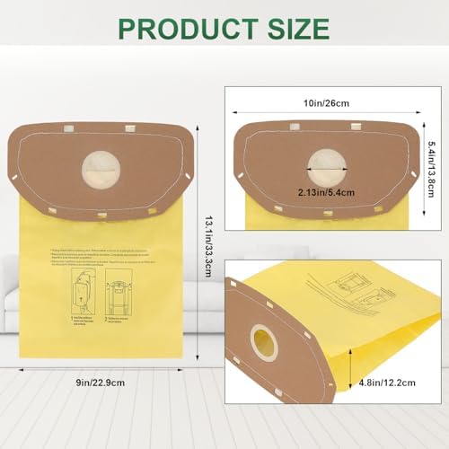 8 PCS AH10232 Sealed Collar Vacuum Bags for Hoover Commercial MPWR 40V Cordless Backpack Vacuum CH93619, CH93600 ， Type CB1 Replacement Filter Bag with Leak-Proof Design - Image 2