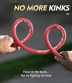 Pressure Washer Hose 100 ft, 4200 PSI Flexible & Kink-Resistant, Steel-Braided & Durable, High Power Washer Hose with M22-14mm Stainless Steel Plug, Hot/Cold Water Compatible - 100 Foot, Red - Image 3
