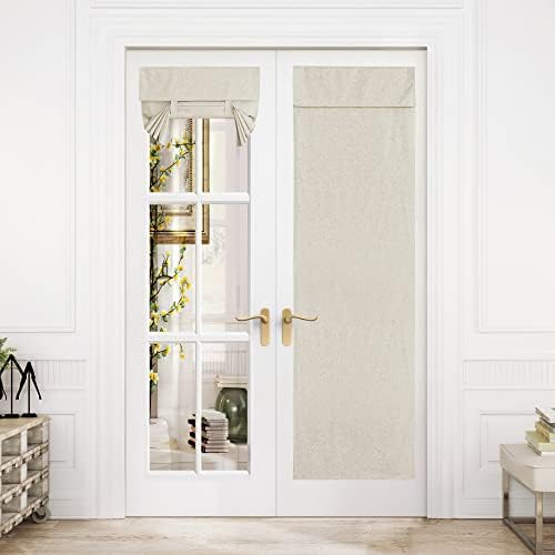 NICETOWN Linen Blackout French Door Curtain for Front Back Window by NICETOWN