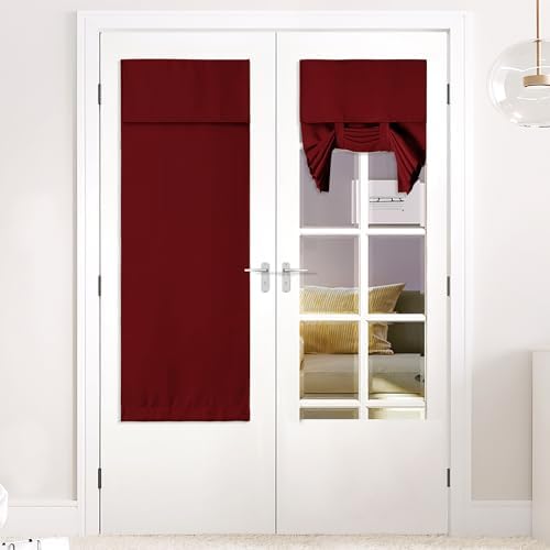 NICETOWN Burgundy Red Front Door Curtains Thermal Insulated Window Curtain by NICETOWN
