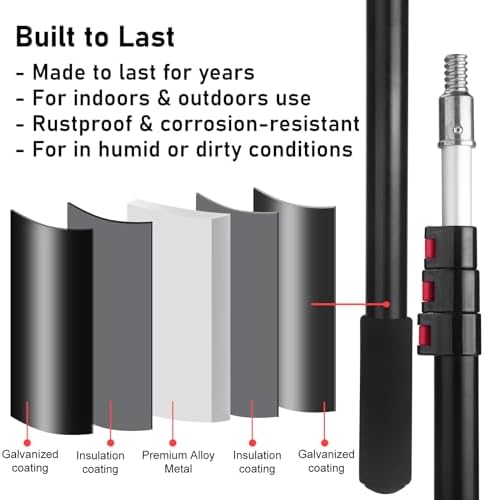 12FT Telescoping Extension Pole - Heavy-Duty Aluminum Paint Roller Pole - Image 3