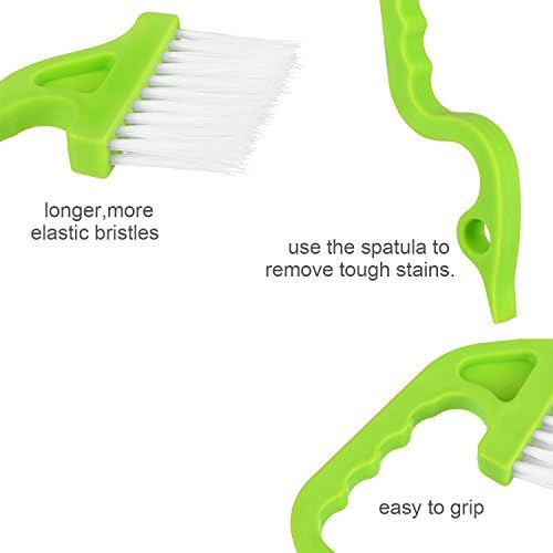 2pcs Hand-held Groove Gap Cleaning Tools Door Window Track Kitchen Cleaning Brushes(Green) - Image 4