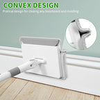 Baseboard Cleaner Tool with Handle, 3 in 1 Wall Cleaner Mop with Long Handle, 360° Rotatable Wall Mop with 4 Replacement Microfiber Chenille Pads for Wall Floor Baseboards Cleaning - Image 3