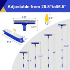 12" Wide Floor Scrub and Grout Brush Set With Long Extendable Handle - Stiff Bristle Heavy Duty Cleaner for Tile, Deck, Garage, Kitchen, Bathroom - Image 5