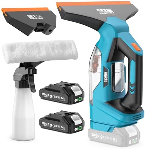 SEESII Cordless Window Vacuum Squeegee 2X 2000mAh for Glass Window by SEESII