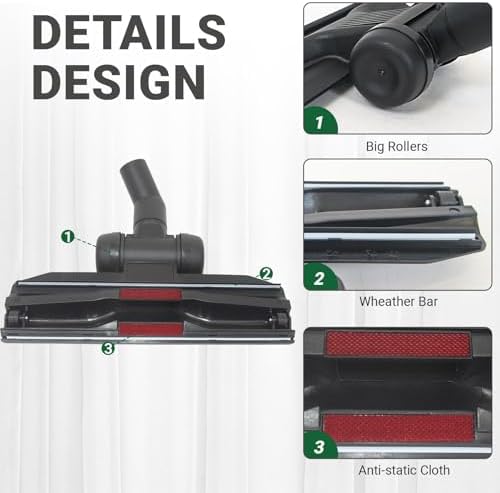 EZ SPARES Ultra-Thin 2cm Vacuum Brush, 1 1/4" Universal Floor Head - Image 4