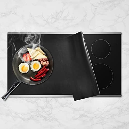 Cook's Aid Induction Cooktop Protector Mat 20.4x30.7 In, (Magnetic) Electric Stove Burner Covers Antiscratch as Glass Top Stove Cover (20.4x30.7 In, Black) by CooksAid