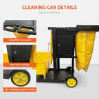 Commercial Janitorial Cart with Key-Locking Cabinet | 500 Lbs Capacity 48" D x 19" W x 39" H Cleaning Carts on Wheels | Janitorial Supplies Housekeeping Cart for Business School Office - Image 6