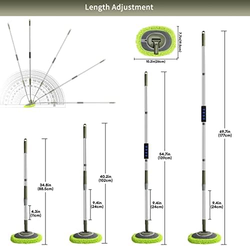 66'' Wall Mop with Long Handle,Ceiling Dust Mop with 15° Labor-Saving Elbow - Image 2