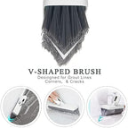 LandHope Grout Brush with Long Handle 50inches Grout Cleaner for Tile Floors Crevice Floor Scrub Brush 120° Rotatable Bathtub Clean Tool Grout Scrubber Indoor Kitchen Shower for Hard to Reach Areas - Image 3