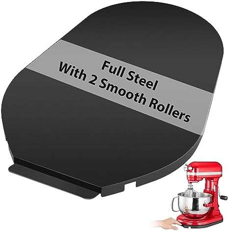 Mixer Sliding Tray for KitchenAid 5-8 Qt Bowl-lift Stand Mixer - Metal Rolling Tray Kitchen Countertop Appliance Slider Storage Moving Caddy with Wheel for Kitchen Aid 5-8 Qt Mixer by Whaleme