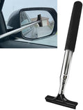 Side Mirror Squeegee, Window Cleaner Tool, Retractable Car Side Mirror Squeegee with Telescopic Long Handle, Car Mini Portable Window Cleaner Tool for Rainy Weather (Black) by Unknown