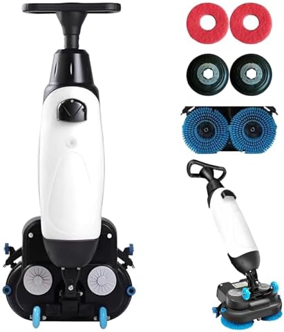 Commercial Floor Scrubber Machine,17” Cleaning Width,Multi Functional Floor Buffer Polisher Machine,240 RPM,Deep Cleaning Tile and Grout, Hardwood Floors and Carpets with Ease White by Unknown