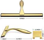 HIWARE All-Purpose Shower Squeegee for Shower Doors, Bathroom, Window and Car Glass - Brass, Stainless Steel, 10 Inches - Image 2
