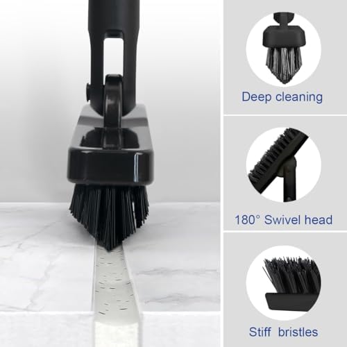 CELOX Grout Cleaner for Tile Floors, Shower Tile Floor Scrubber for Cleaning Baseboard Bathroom, Black - Image 2