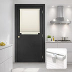 DEZ FURNISHINGS Cordless No Tools No Drill 1.5" Magnet Light Filtering Shades for Metal Doors, 24" W x 42" H, Ivory by DEZFurnishings