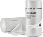 UPSTAR Microfiber Cleaning Cloth, Reusable Paper Towels Rolls, 50 Packs 12x12 inch Cleaning Rags for Washing Dishes, Kitchen, Bathroom, Car, Grey by UPSTAR