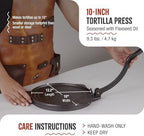 Victoria 10-Inch Cast Iron Tortilla Press HD Spherrous Iron - Image 6