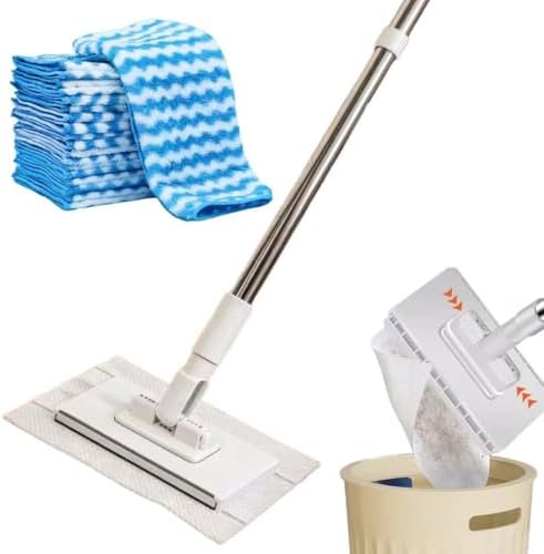 Grip Mini Mop, Hands Free Flat Mop with 1-Second Cloth Change, 360° Rotating Head for Walls, Floors, Windows, Corners. Cloth-Changing Mini Cleaning Tool with 10 Reusable Microfiber Cloth by Unknown